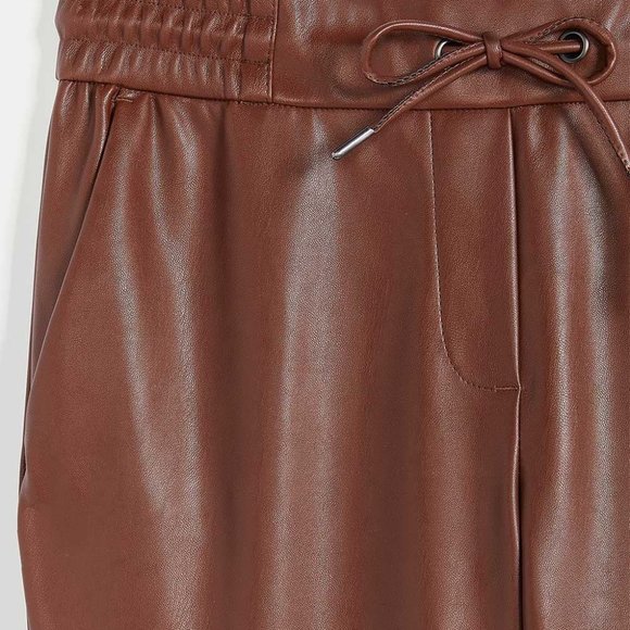 Faux Leather Jogger Ankle Pant - Picture 2 of 8